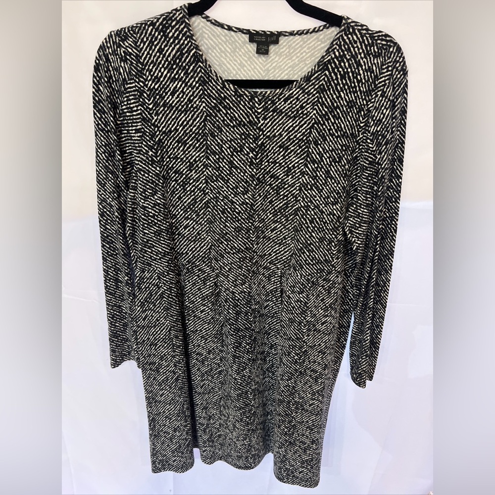 J Jill Wearever Collection Black and White Patterned Dress
